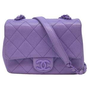 CHANEL No. 29 AS1784 Caviar Purple Mini Matelasse Flap Shoulder Bag, Purple, ...
